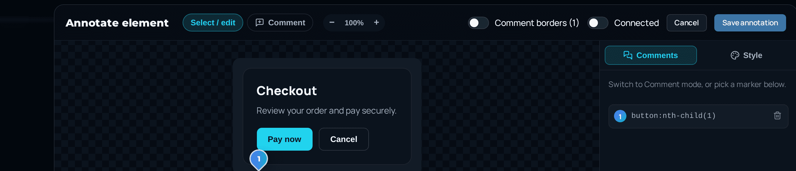 Mark up a captured screen and turn it into a ticket.