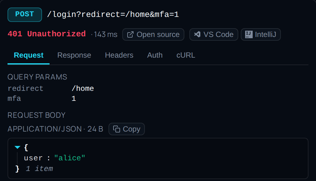 An endpoint expanded: request shape, auth, and a runnable preview.