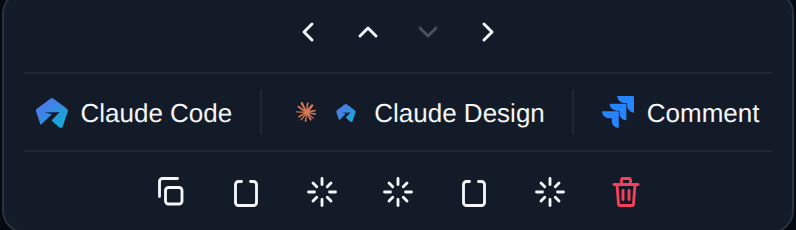 The toolbar that follows your selection on the page.
