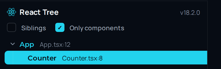 Jump from a rendered node to the component that owns it.